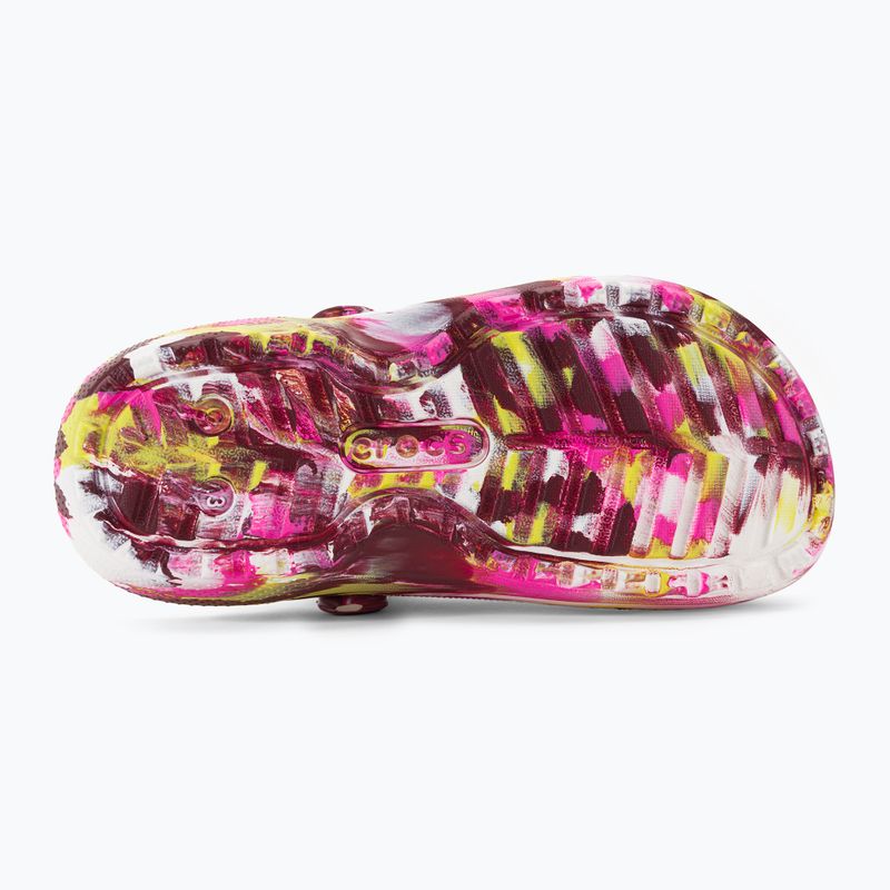 Klapki dziecięce Crocs Classic Lined Marbled Clog electric pink/multi 207773 6