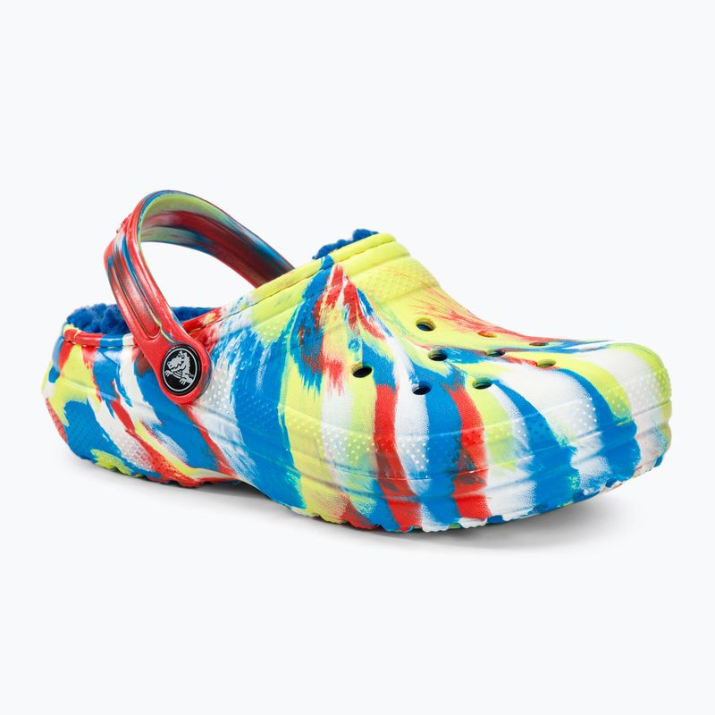 Klapki dziecięce Crocs Classic Lined Marbled Clog sulphur/multi 2