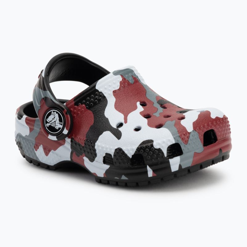 Klapki dziecięce Crocs Classic Camo Clog Toddler black/red 2