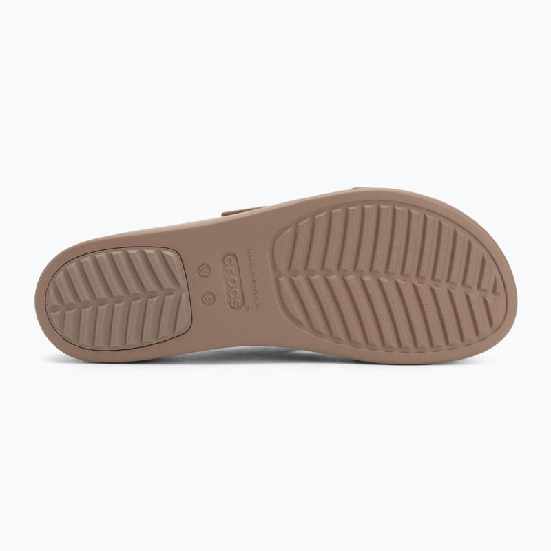 Klapki damskie Crocs Brooklyn Low Wedge latte 4