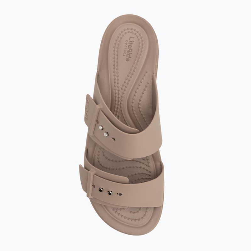 Klapki damskie Crocs Brooklyn Low Wedge latte 5