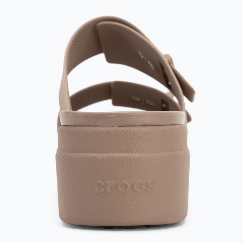 Klapki damskie Crocs Brooklyn Low Wedge latte 6
