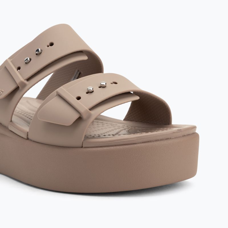 Klapki damskie Crocs Brooklyn Low Wedge latte 7