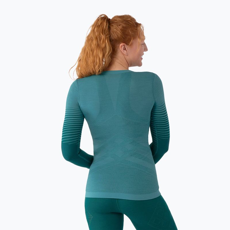 Bluza termoaktywna damska Smartwool Intraknit Thermal Merino Baselayer Pattern Crew cascade 2