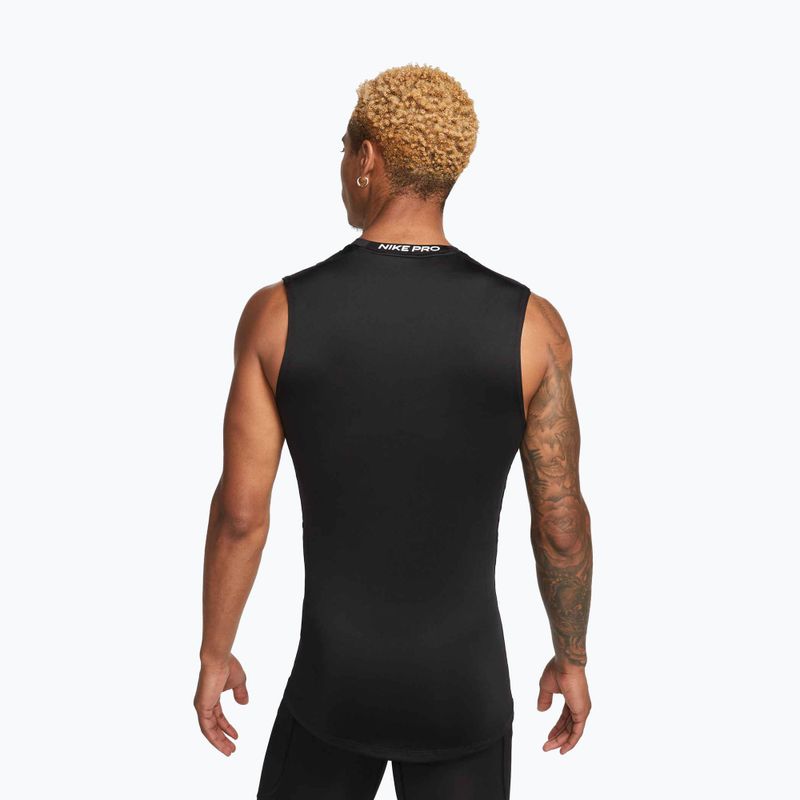 Koszulka męska Nike Pro Dri-Fit Tight Sleeveless Fitness black/white 3
