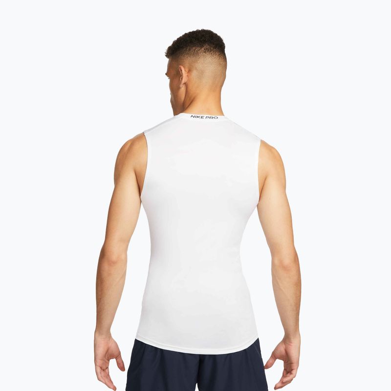 Koszulka męska Nike Pro Dri-Fit Tight Sleeveless Fitness white/black 3