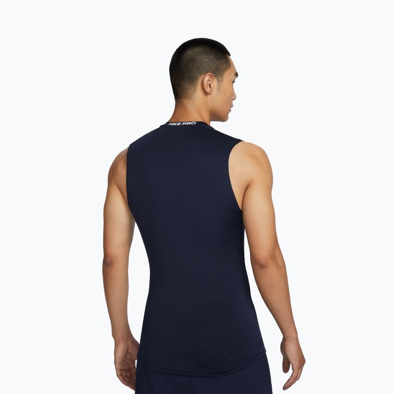Koszulka męska Nike Pro Dri-Fit Tight Sleeveless Fitness obsidian/white 3