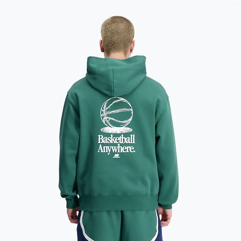 Bluza męska New Balance Hoops Fleece Hoodie team forest green 3