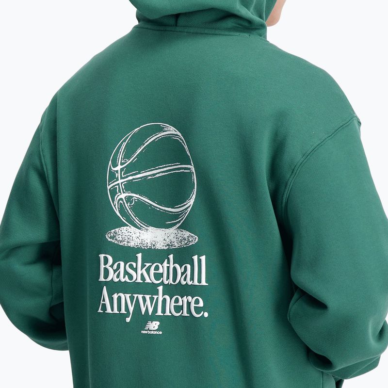 Bluza męska New Balance Hoops Fleece Hoodie team forest green 4