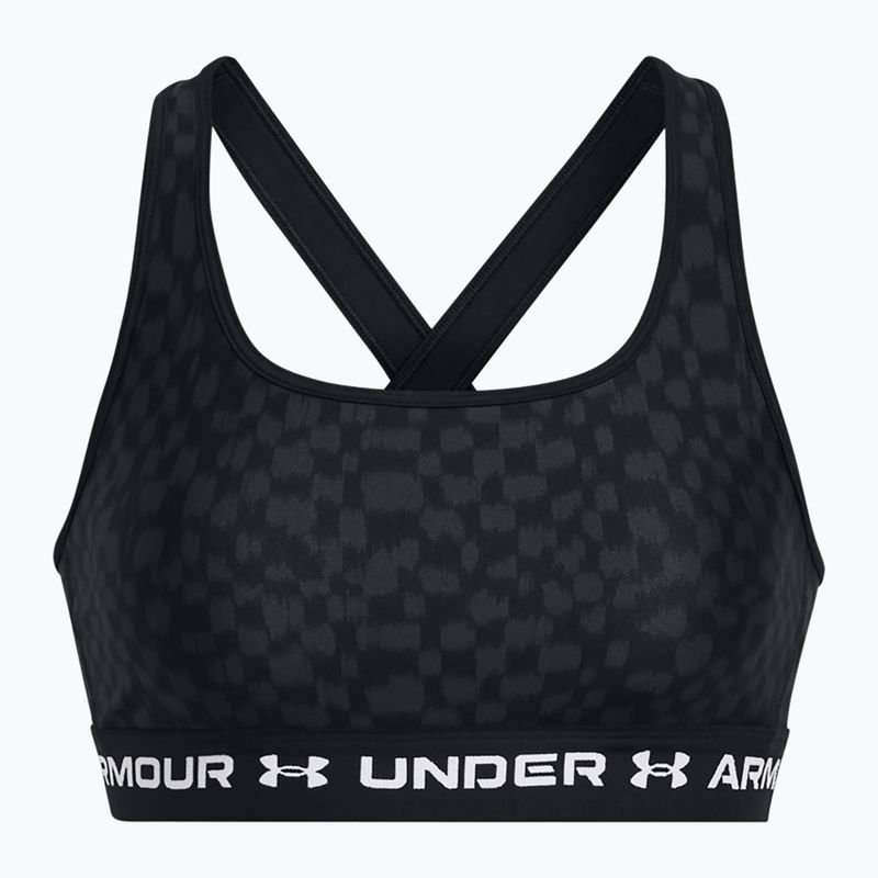 Biustonosz treningowy Under Armour Crossback Mid Print black/castlerock/white 4