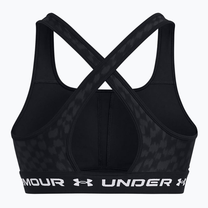 Biustonosz treningowy Under Armour Crossback Mid Print black/castlerock/white 5