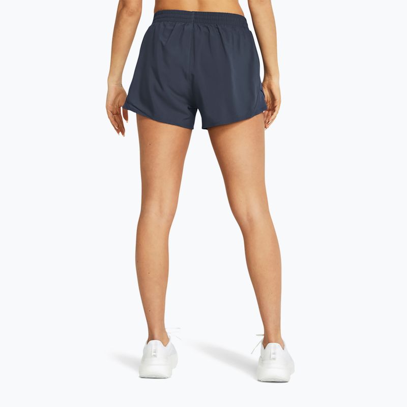Spodenki do biegania damskie Under Armour Fly By 3" downpour gray/downpour gray/reflective 3