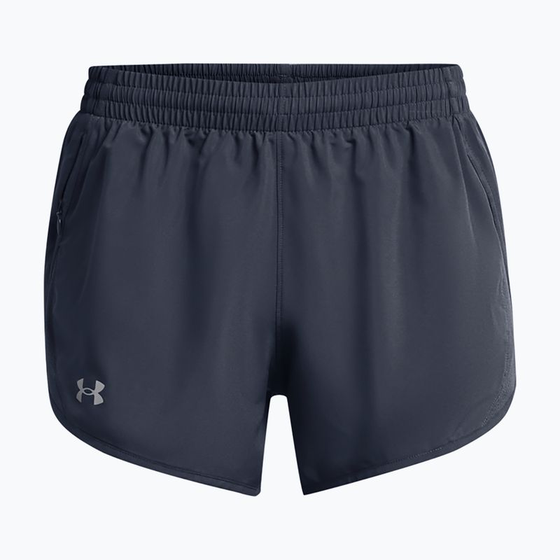 Spodenki do biegania damskie Under Armour Fly By 3" downpour gray/downpour gray/reflective 5
