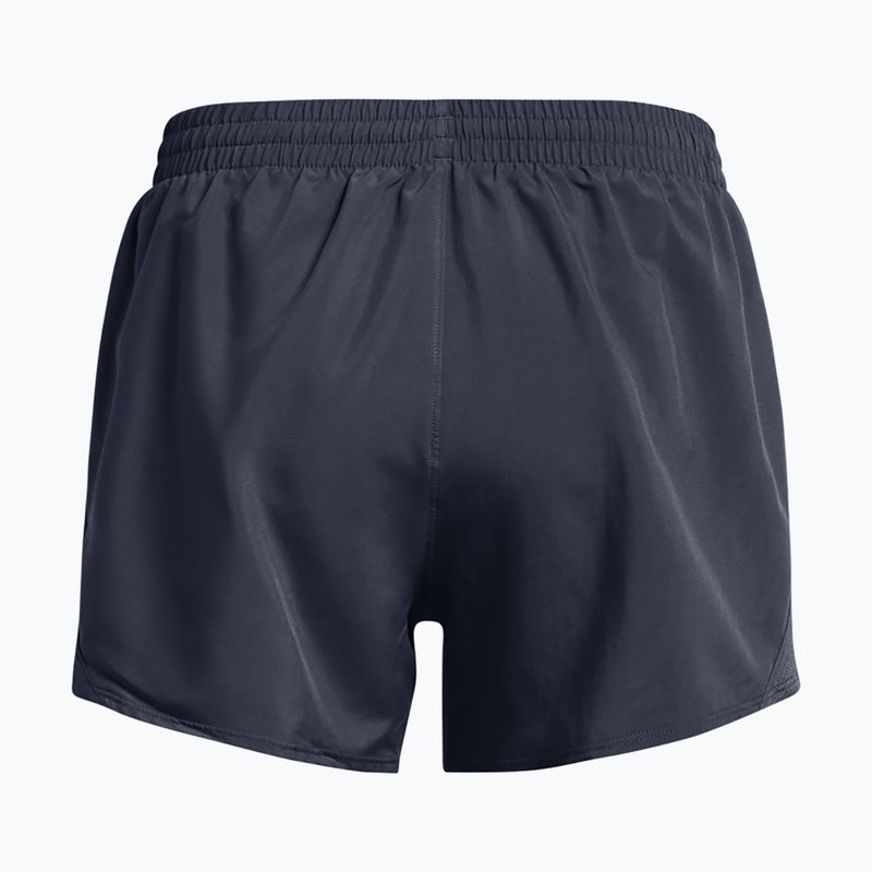 Spodenki do biegania damskie Under Armour Fly By 3" downpour gray/downpour gray/reflective 6