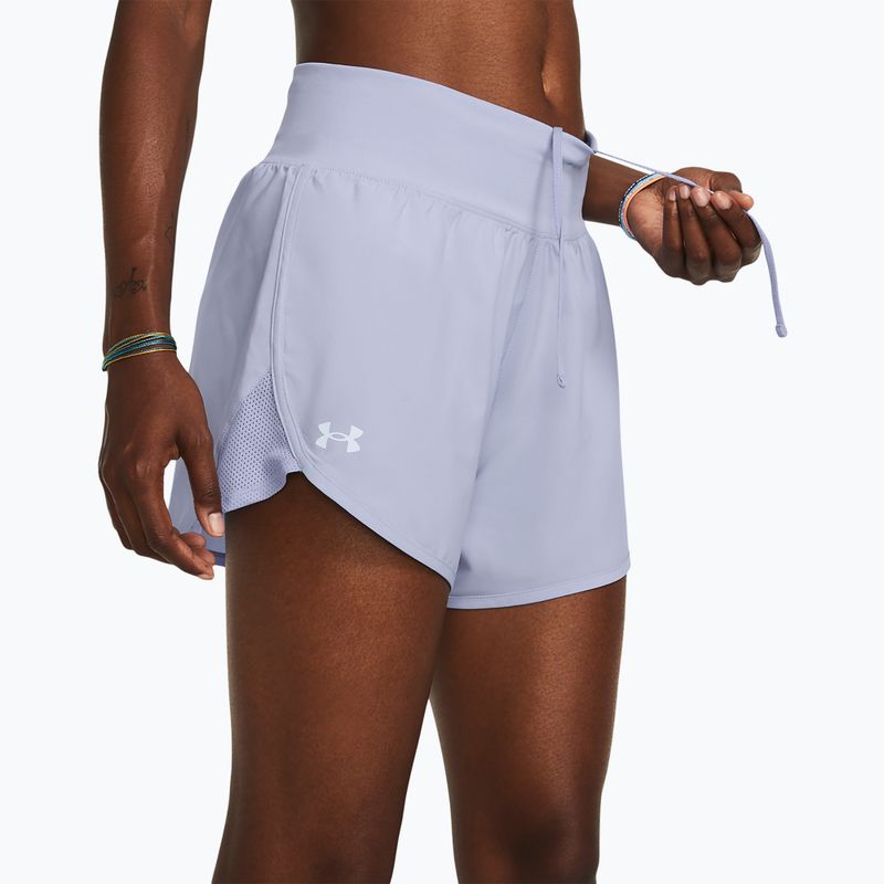 Spodenki do biegania damskie Under Armour Fly By Elite 5" celeste/ celeste/reflective 4