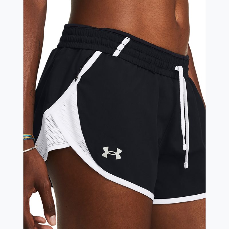 Spodenki do biegania damskie Under Armour Fly By 3" black/white/reflective 4