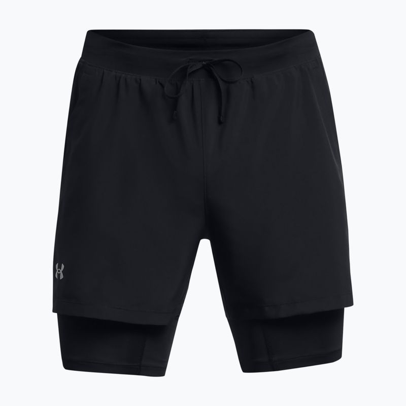 Spodenki do biegania męskie Under Armour Launch 5" 2in1 black/black/reflective 5