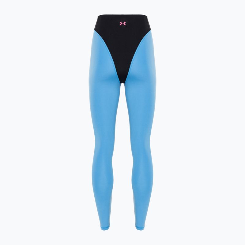 Legginsy treningowe damskie Under Armour Project Rock LG Grind Ankle Leg black/viral blue/astro pink 5