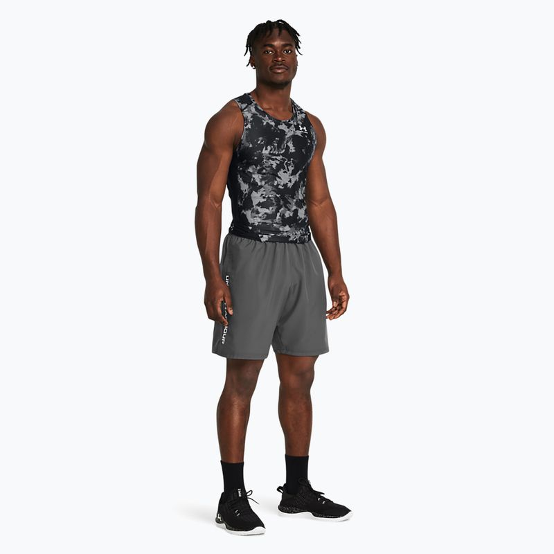 Spodenki treningowe męskie Under Armour Woven Wordmark castlerock/white 2