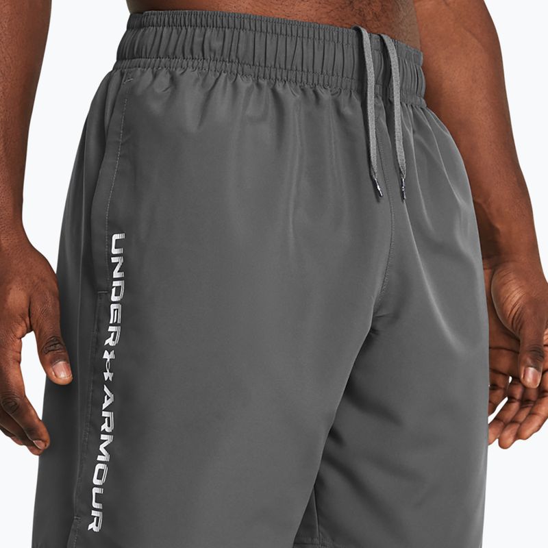 Spodenki treningowe męskie Under Armour Woven Wordmark castlerock/white 4