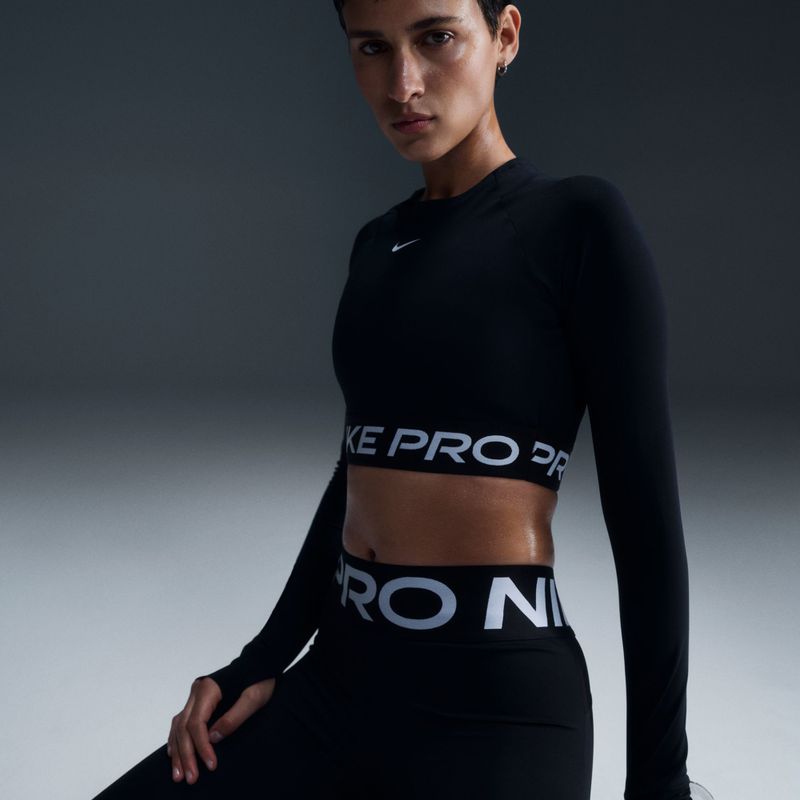 Top treningowy longsleeve damski Nike Pro 365 Dri-Fit black/white 9