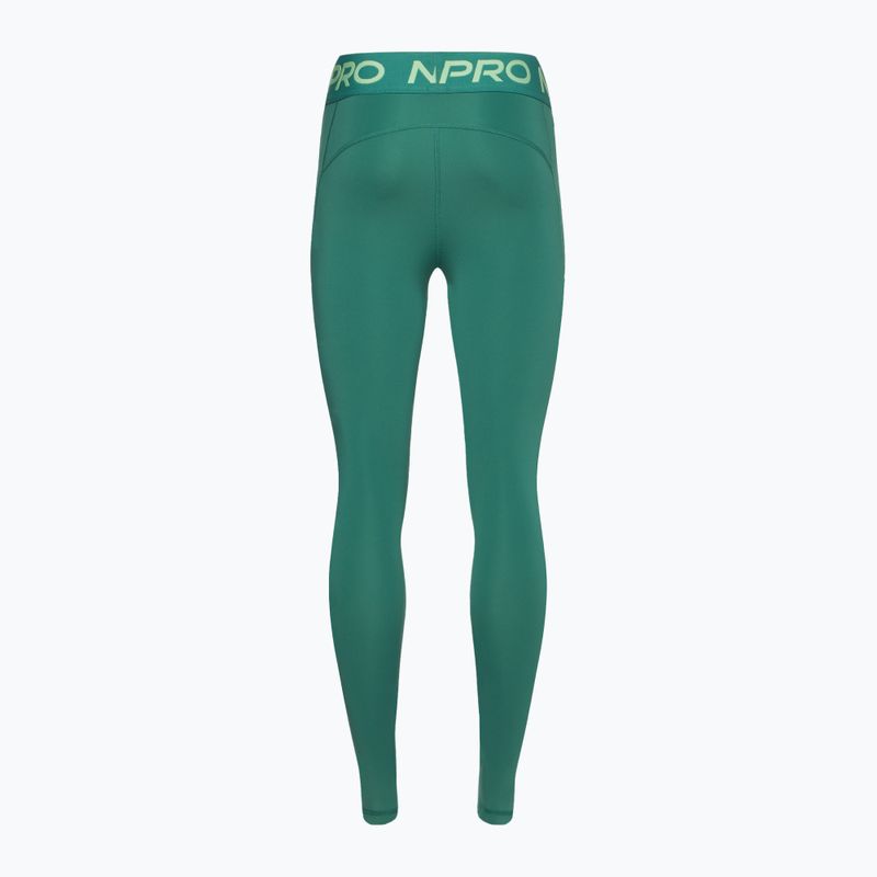 Legginsy treningowe damskie Nike Pro Dri-FIT Mid-Rise 7/8 Graphic bicoastal/vapour green/white 2