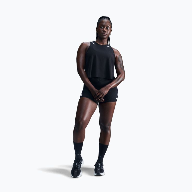 Koszulka do biegania damska Nike AeroSwift Dri-Fit ADV Cropped Tank Top black/white 3