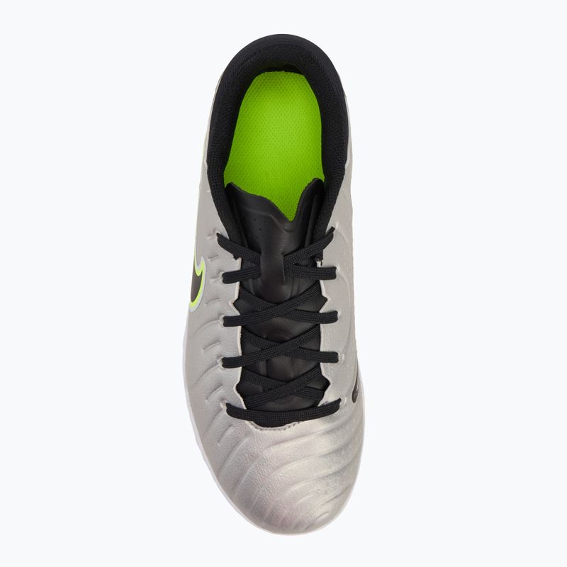 Buty piłkarskie dziecięce Nike Tiempo Legend 10 Academy TF metallic silver/volt/black 5
