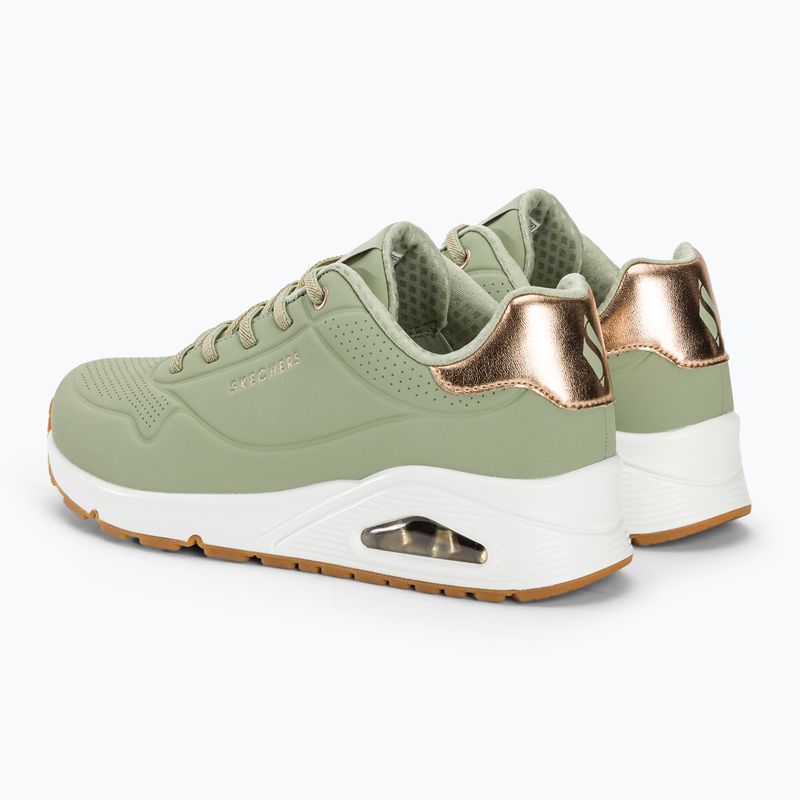 Buty damskie SKECHERS Uno Shimmer Away sage/rose gold/mesh 4