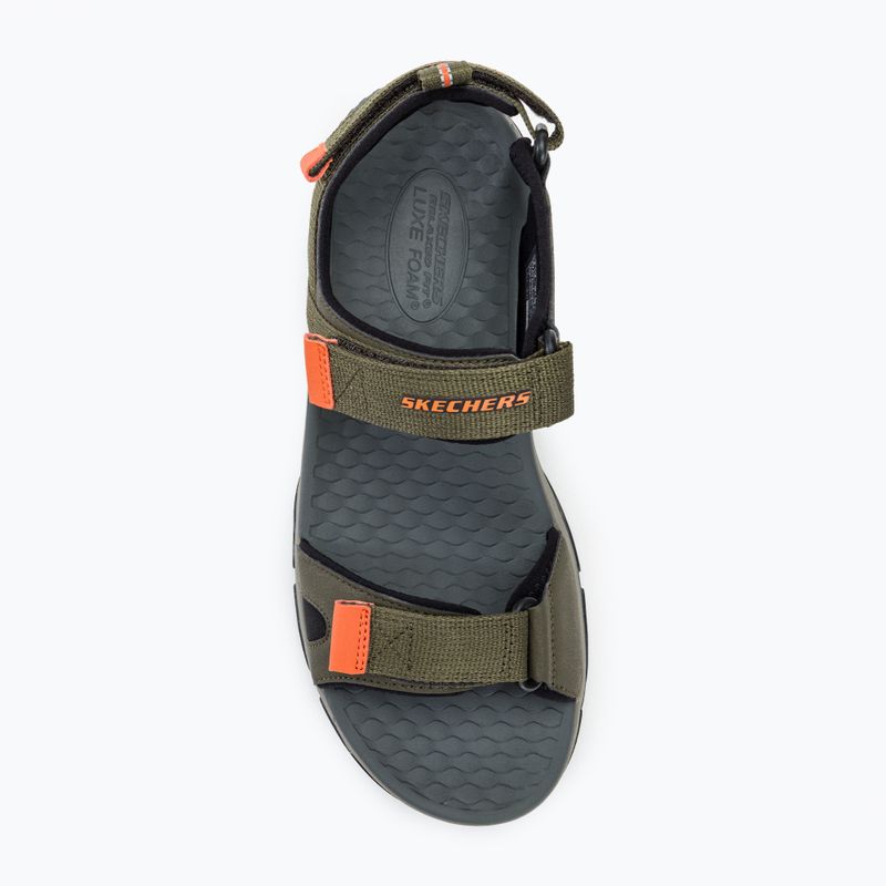 Sandały męskie SKECHERS Tresmen Ryer olive/black/orange 5