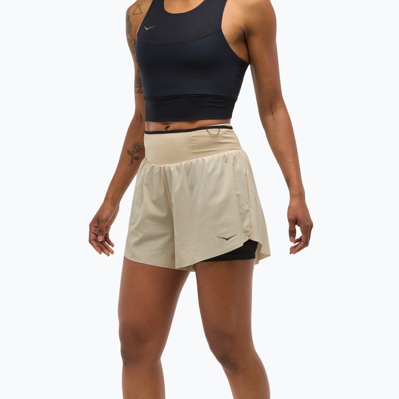 Spodenki do biegania damskie HOKA Skyglide oatmeal