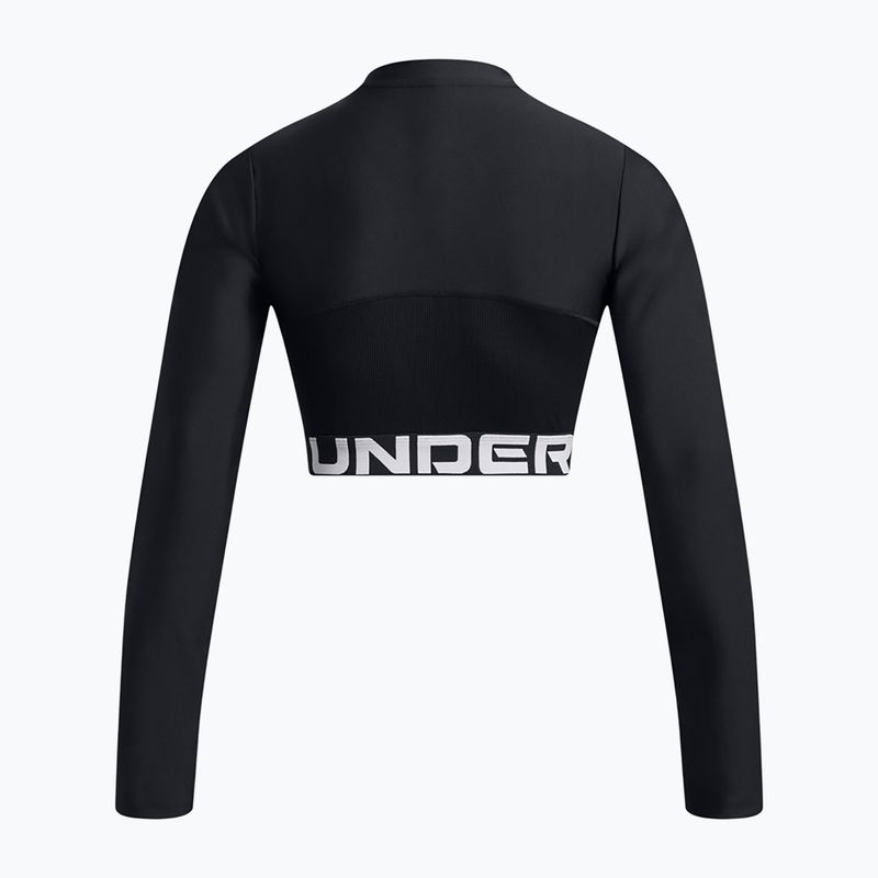 Top treningowy damski Under Armour Heat Gear Rib 1/4 Zip black/black/white 4