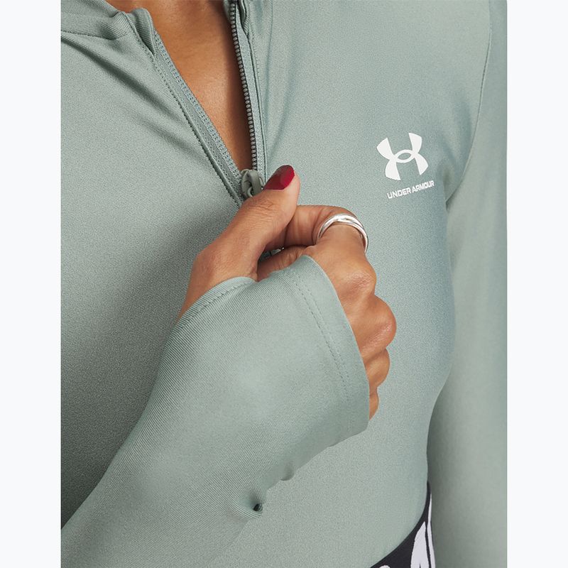 Top treningowy damski Under Armour Heat Gear Rib 1/4 Zip silica green/silica green/white 3
