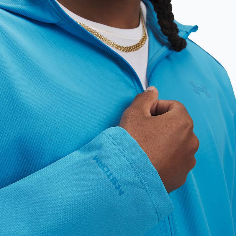 Kurtka do biegania męska Under Armour Storm Run Hooded ether blue/downpour gray/reflective 3