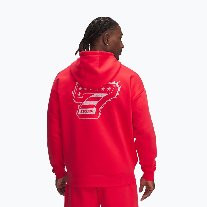 Bluza męska Under Armour Project Rock Icon Fleece FZ lava red 2