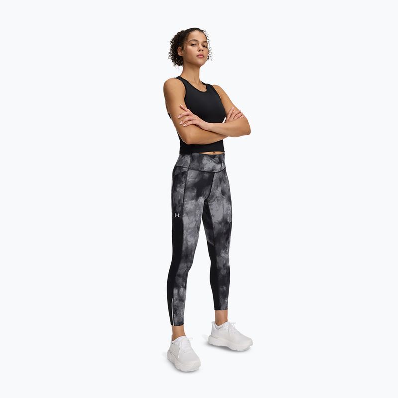Legginsy do biegania damskie Under Armour Launch Printed Ankle black/reflective 2