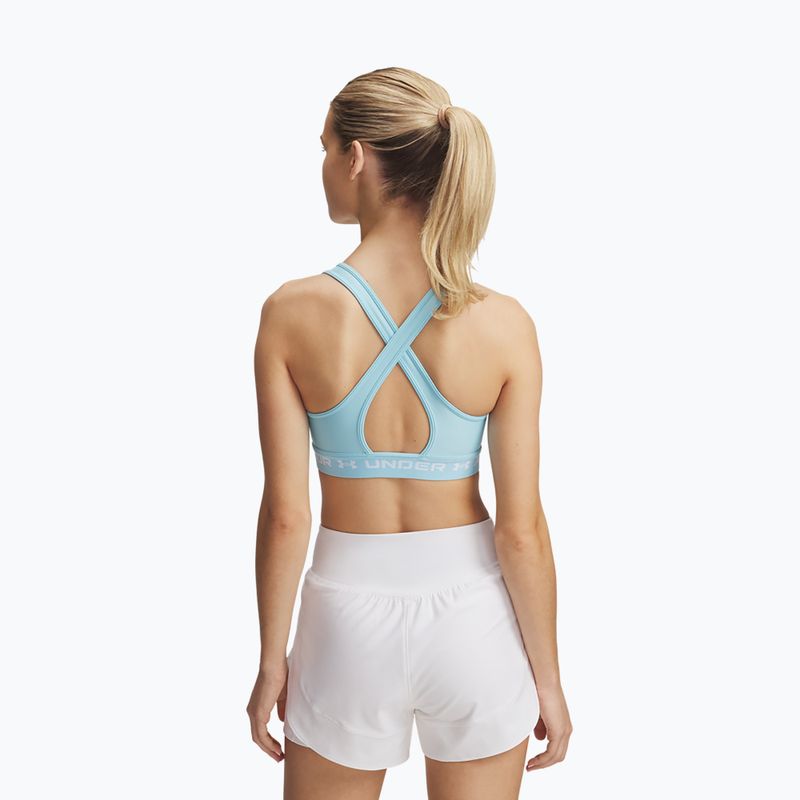 Biustonosz treningowy Under Armour Crossback Mid stream/white 2