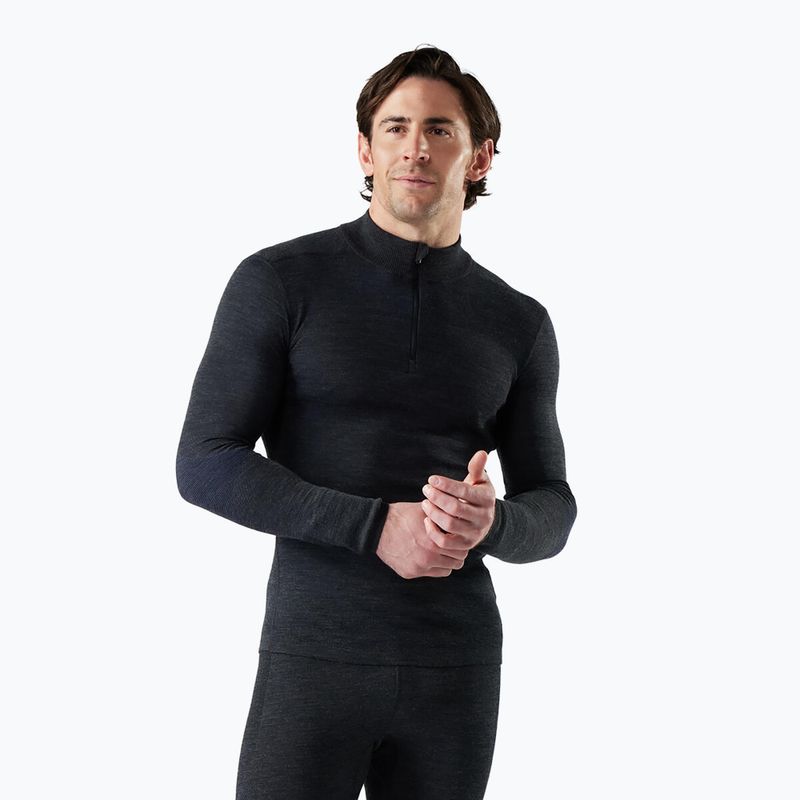Bluza termoaktywna męska Smartwool Intraknit Thermal Merino Base Layer 1/4 Zip charcoal/nightfall blue