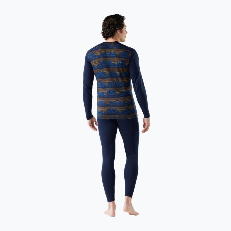 Bluza termoaktywna męska Smartwool Merino 250 Baselayer Crew Boxed deep navy geo peaks 2