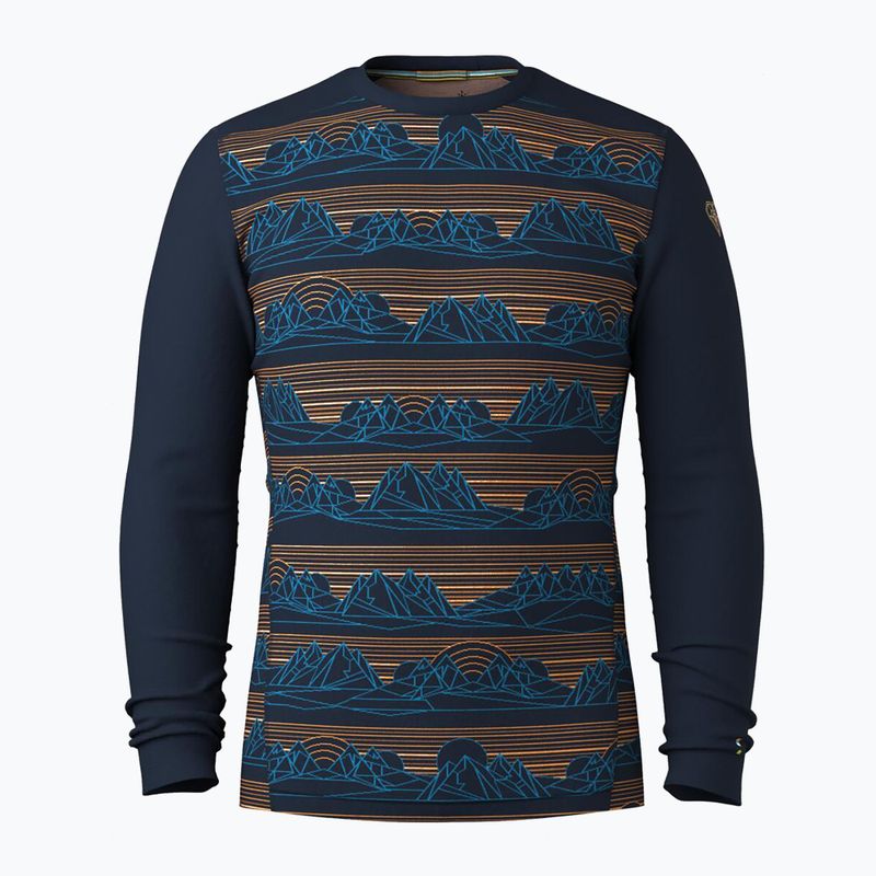 Bluza termoaktywna męska Smartwool Merino 250 Baselayer Crew Boxed deep navy geo peaks 3
