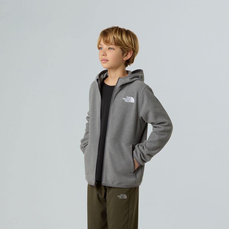 Bluza polarowa dziecięca The North Face Teen Glacier Full Zip Hoodie mid grey heather 6