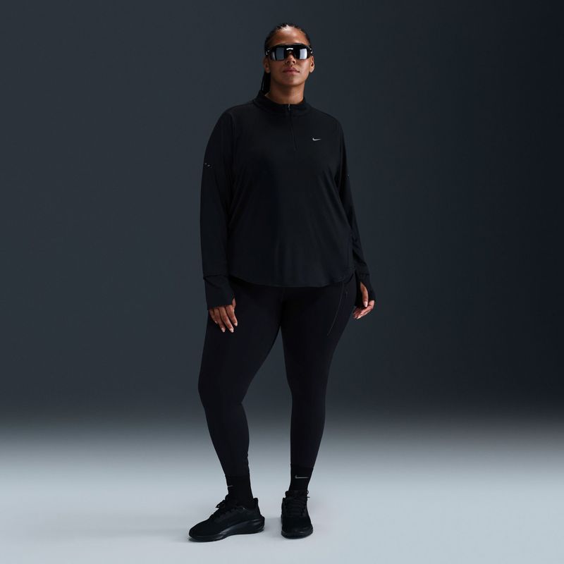 Longsleeve do biegania damski Nike Swift Dri-FIT UV 1/4-Zip Plus Size black 10