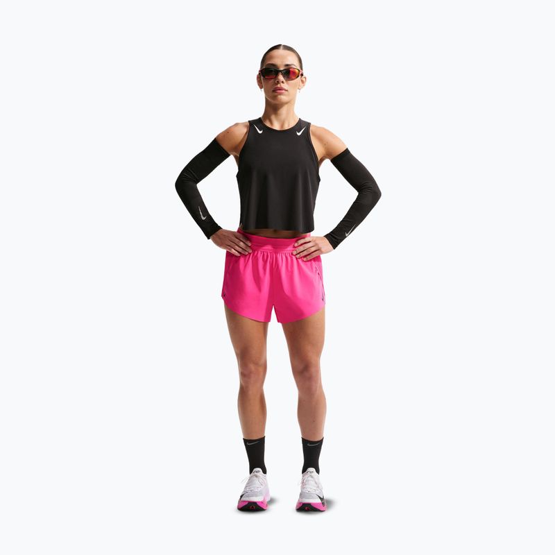 Spodenki do biegania damskie Nike AeroSwift Dri-Fit ADV Mid-Rise 3" hyper pink/black 2