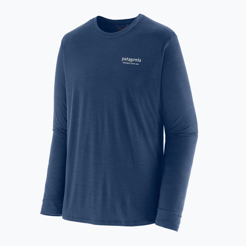 Longsleeve męski Patagonia Cap Cool Merino Blend Graphic heritage header/clement blue