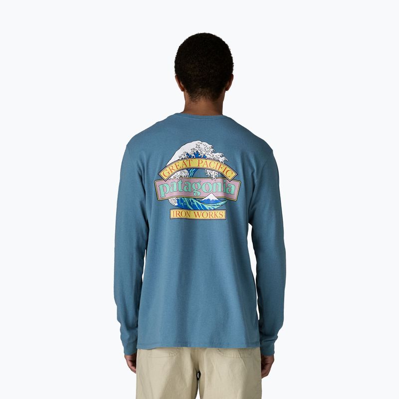 Longsleeve trekkingowy męski Patagonia Great Waves Responsibili Tee shore blue 3