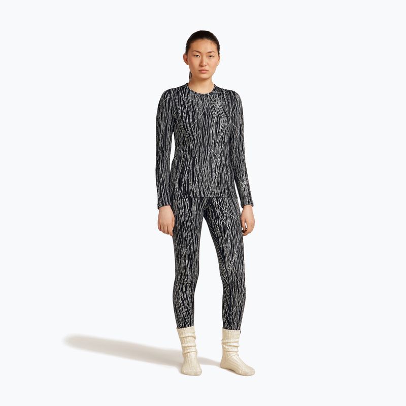 Longsleeve trekkingowy damski icebreaker Merino 260 Tech Vertex Crewe Delta Lines AOP black/snow/j 2