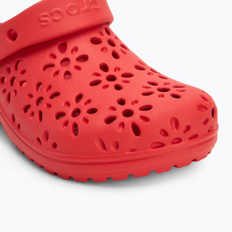 Klapki dziecięce Crocs Classic Floral Cutout Clog Kids cherry red 8