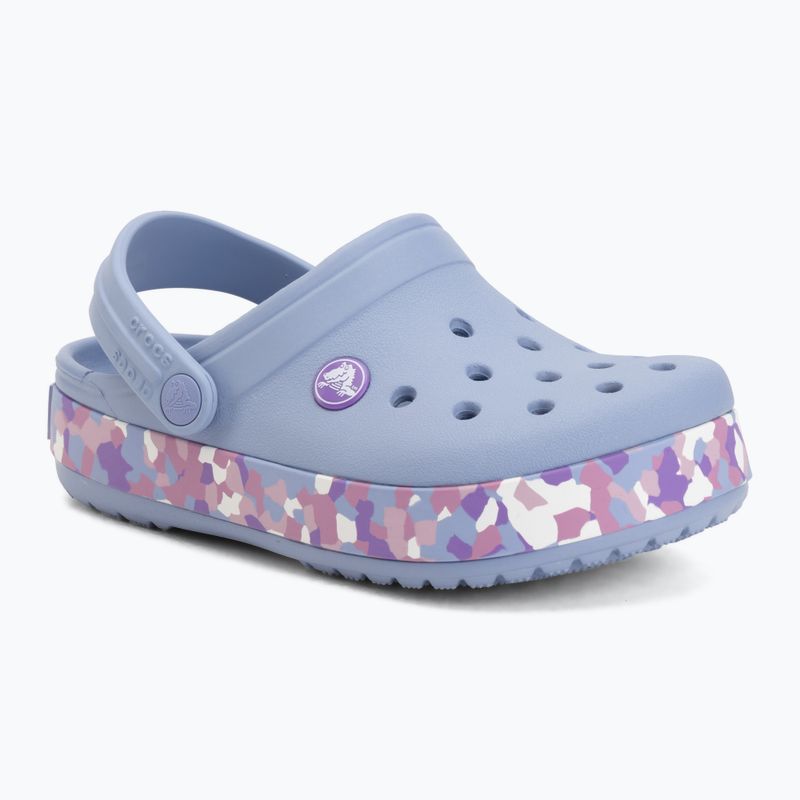 Klapki dziecięce Crocs Crockband Glow Confetti Band blue haze/multi 2
