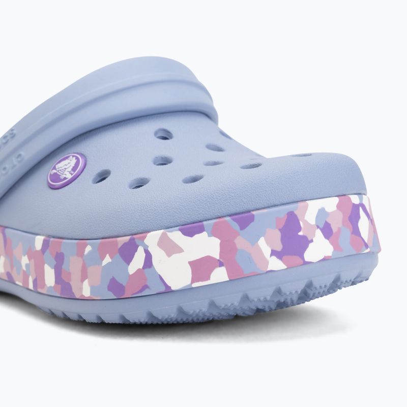 Klapki dziecięce Crocs Crockband Glow Confetti Band blue haze/multi 8