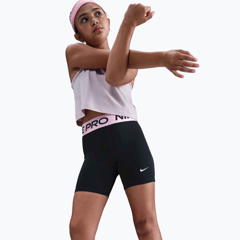 Spodenki dziecięce Nike Pro Dri-Fit 5" black/med soft pink/white 4